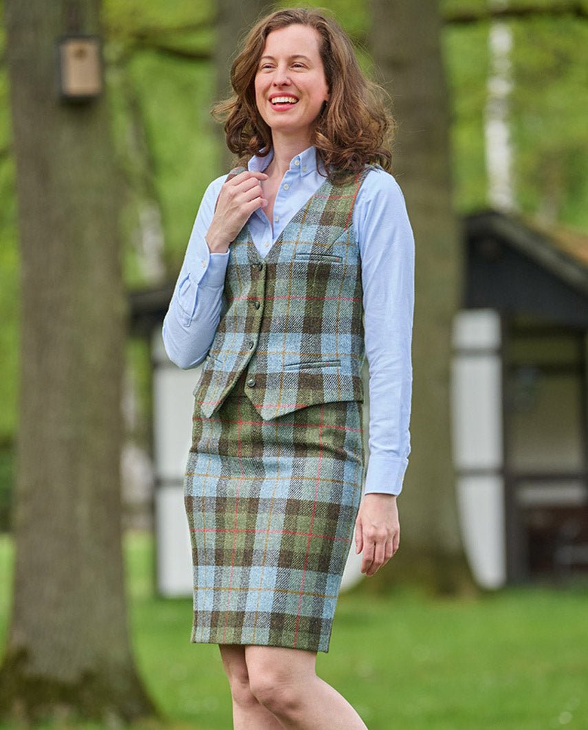 Bleistiftrock aus Harris Tweed in Highland Check - Wellington of Bilmore