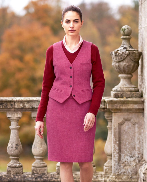 Kokerrok van Harris Tweed in Pink Tweed