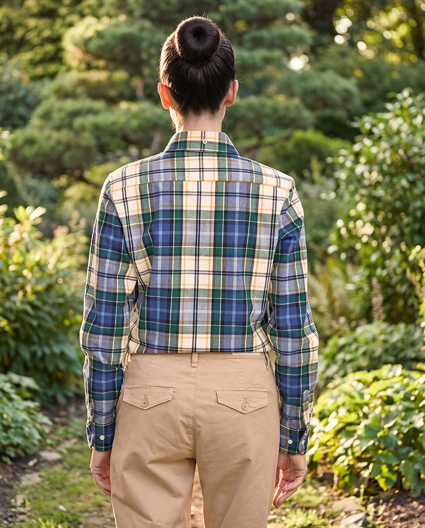 Button-down damesblouse "Stella" in flanel check, productkaart