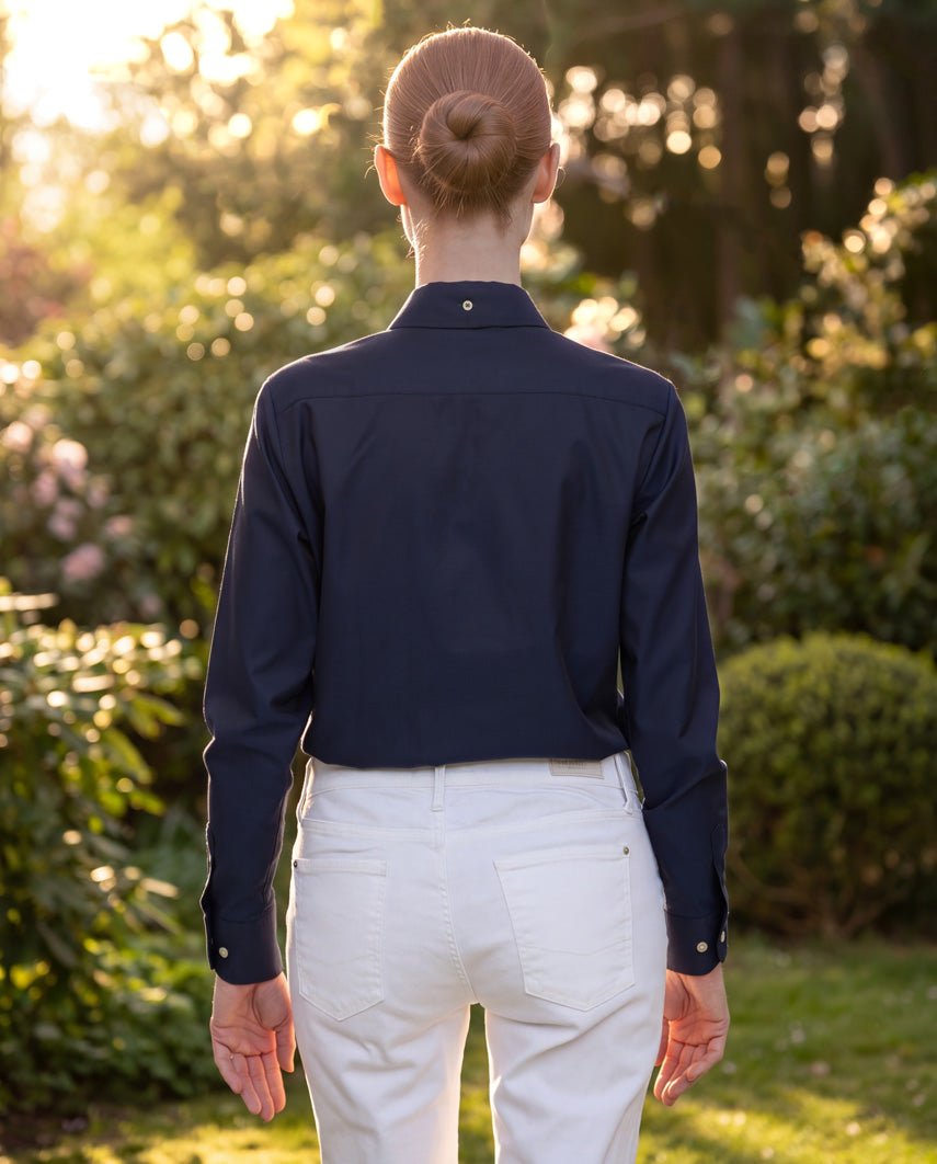 Button-down damesblouse "Stella" in navy, productkaart