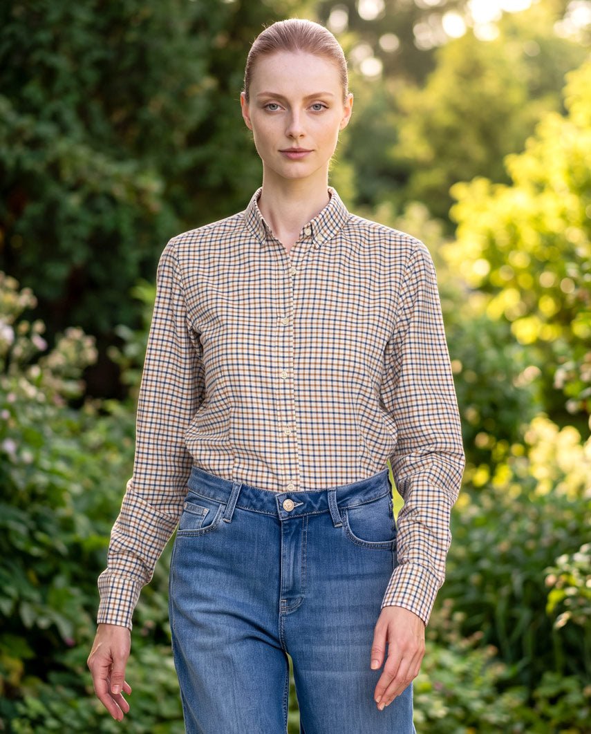 Button-down damesblouse "Stella" in Tattersall, productkaart