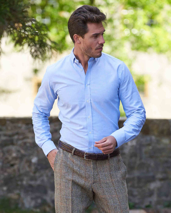 Button-down overhemd "Steward" in oxford blauw