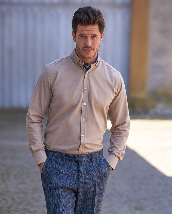 Button-down overhemd "Steward" in zand