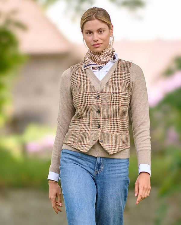Dames Harris Tweed gilet "Lea" in scottish check