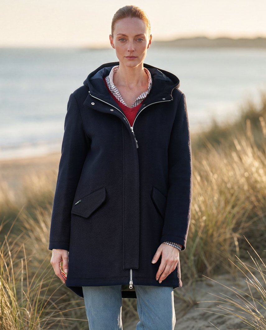 Damen-Parka „Liz Parka“ aus Woll-Kaschmir-Mix in Navy - Wellington of Bilmore