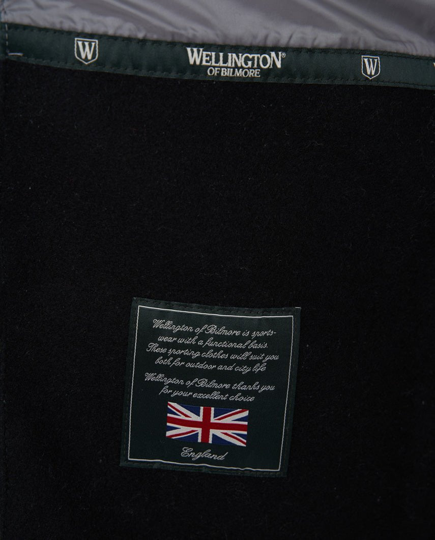 Damen-Steppweste „Lisa“ aus Harris Tweed mit Nappalederbesatz | Queen Check - Wellington of Bilmore