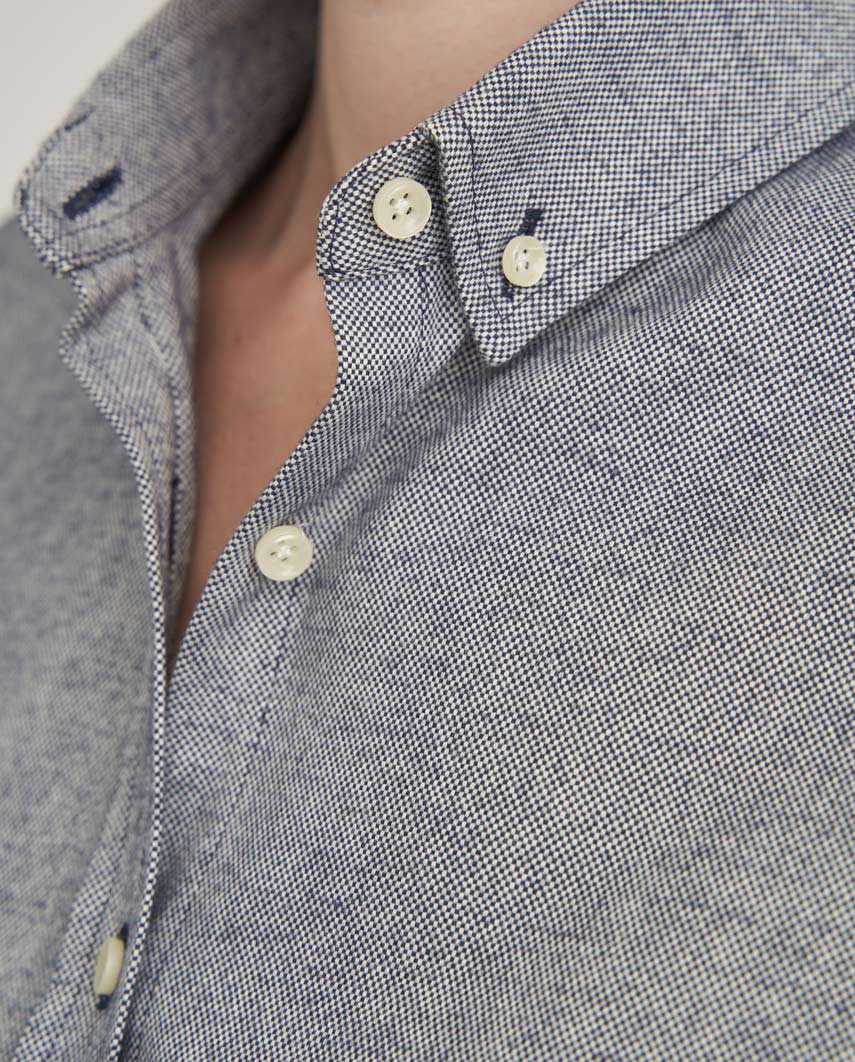 Damesblouse "Stella" in Oxford Blue – heavy oxford katoen - Wellington of Bilmore
