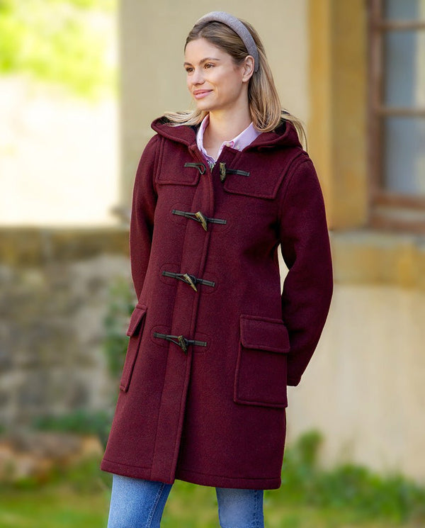 Dames duffelcoat "Ladies Duffle" in burgundy