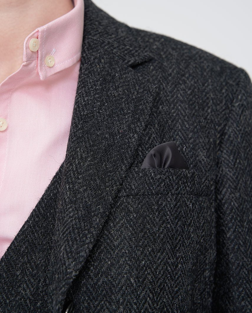 Harris Tweed blazer "Carola" in charcoal - Wellington of Bilmore