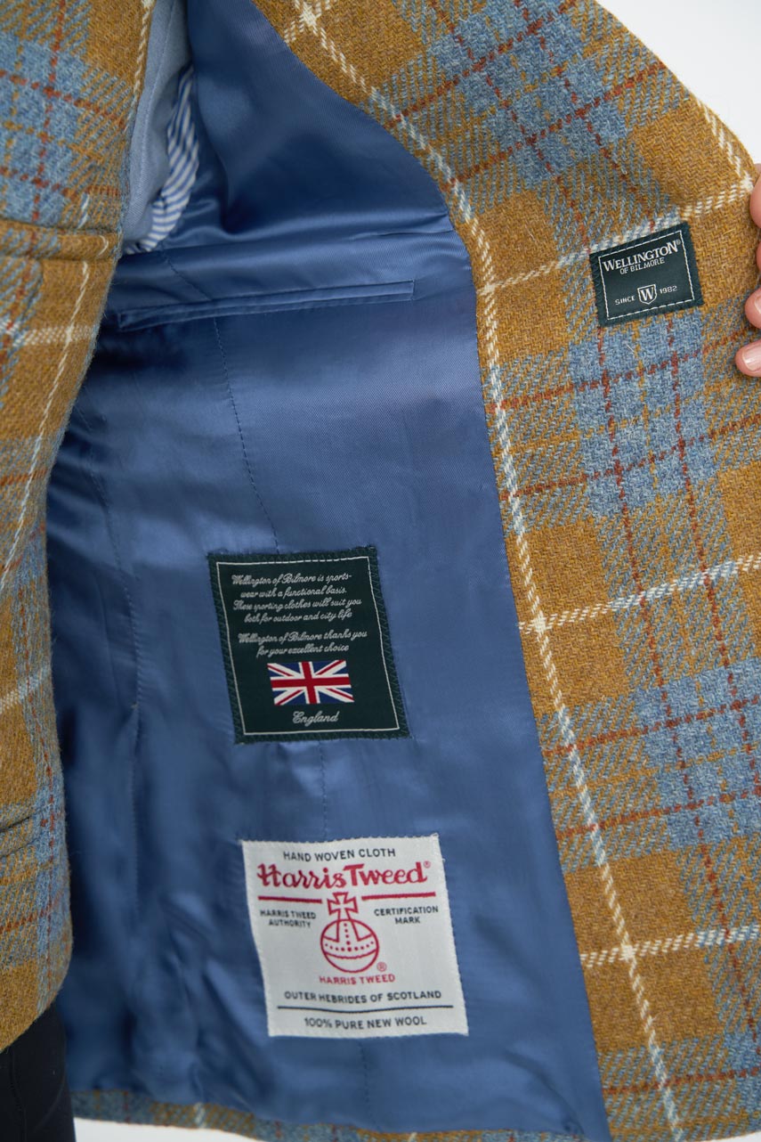 Harris Tweed Blazer ''Ladiesclub'' in amber check - Wellington of Bilmore