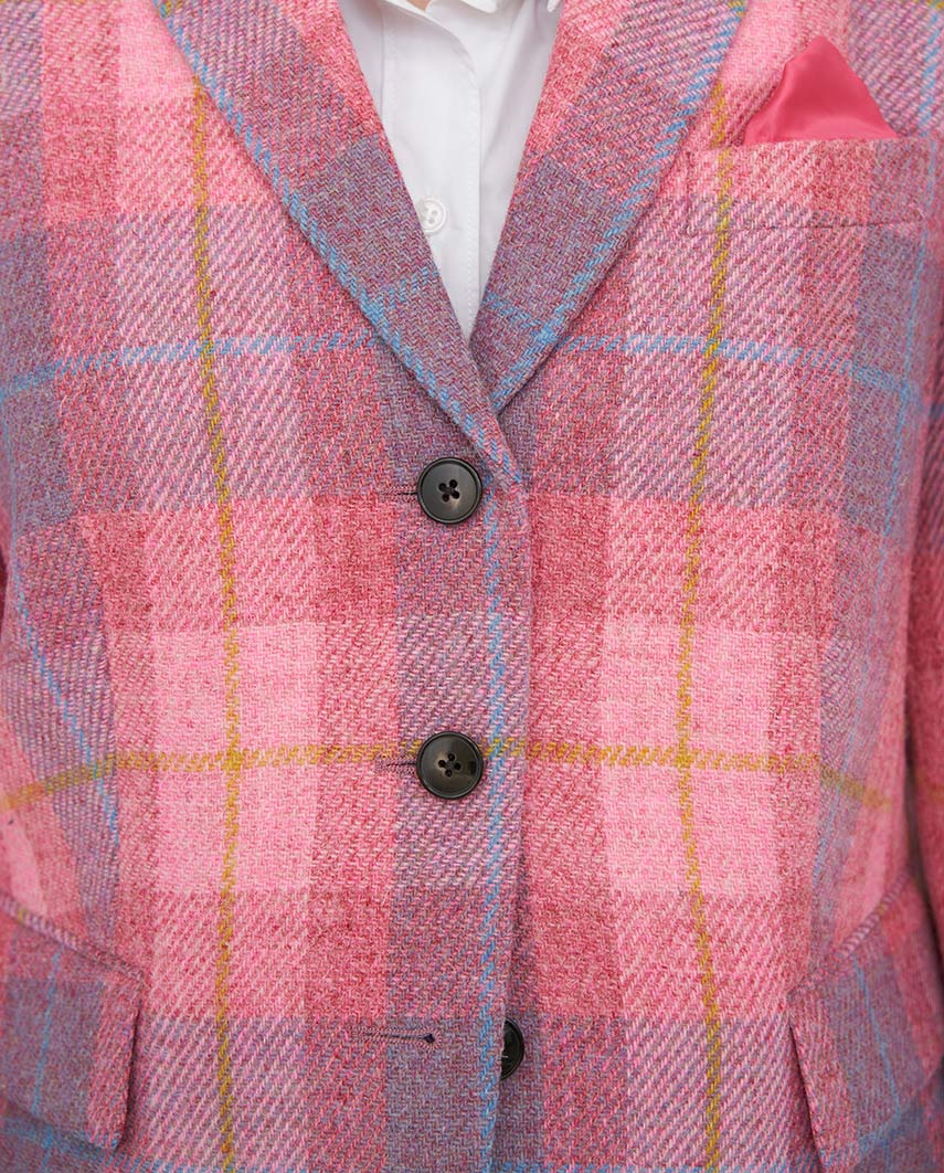 Harris Tweed Blazer ''Ladiesclub'' in Rose Punk Check - Wellington of Bilmore