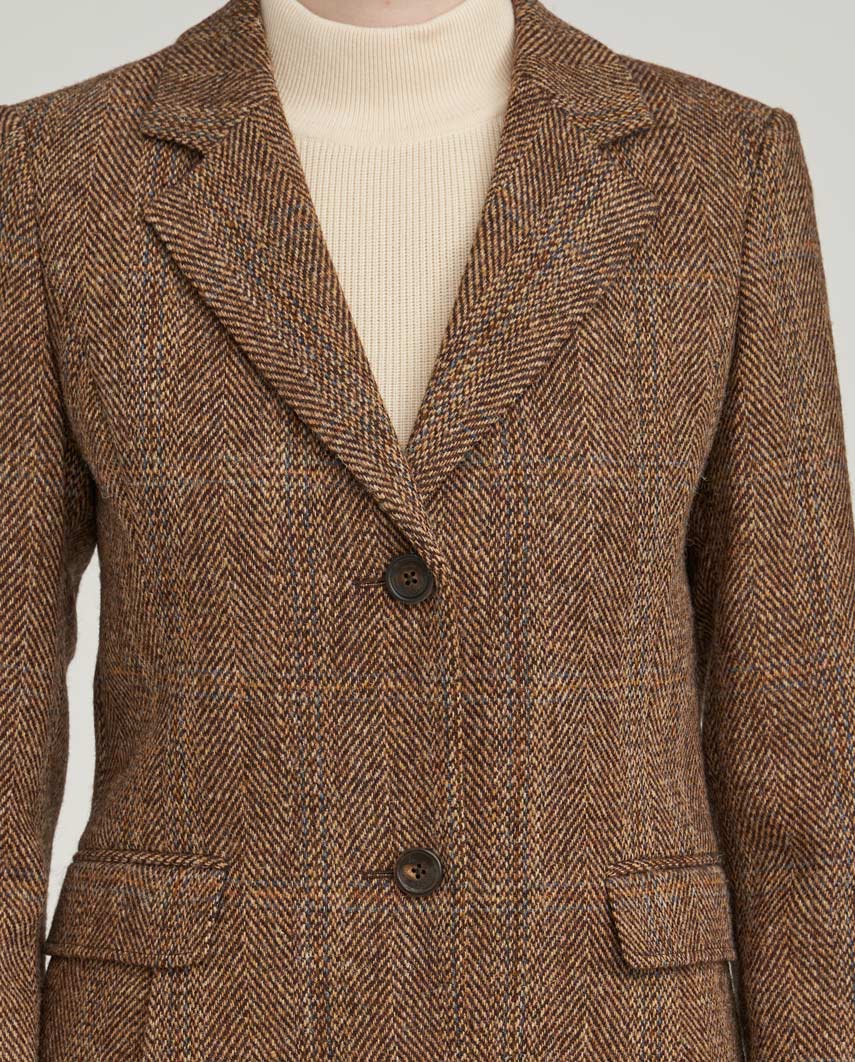 Harris Tweed damesjas "Emilia" in Herringbone Check - Wellington of Bilmore