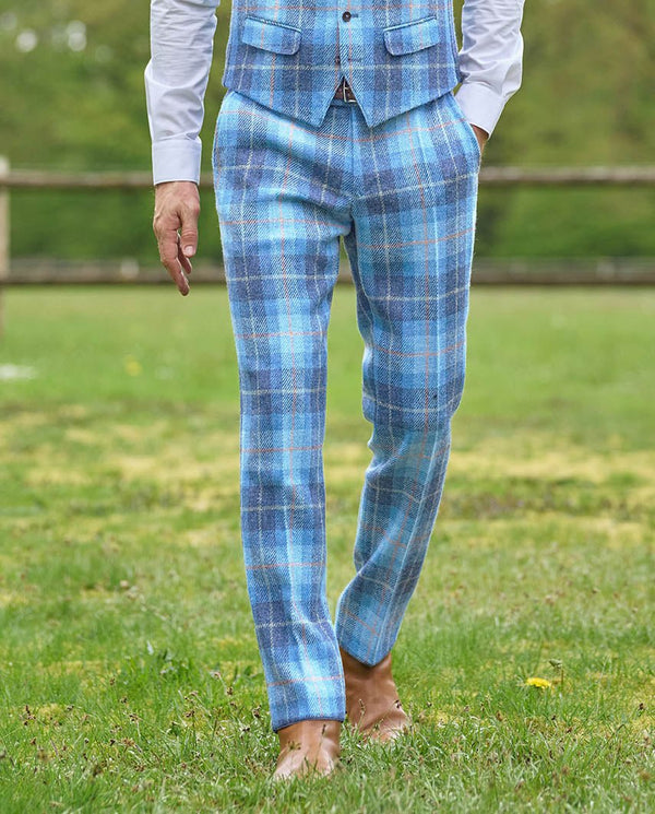 Harris Tweed broek "Mr. Miller" in jeans herringbone