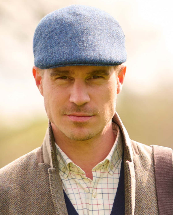 Harris Tweed flatcap "Henry Cap" in blue shadow