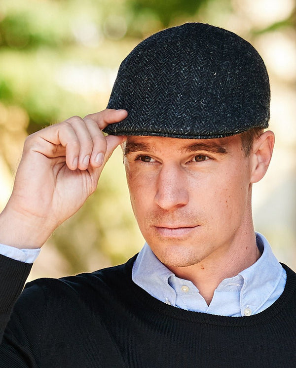Harris Tweed flatcap "Henry Cap" in charcoal