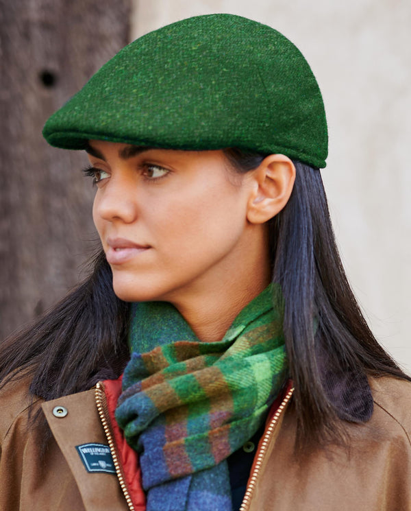 Harris Tweed flatcap "Henry Cap" in green Twill
