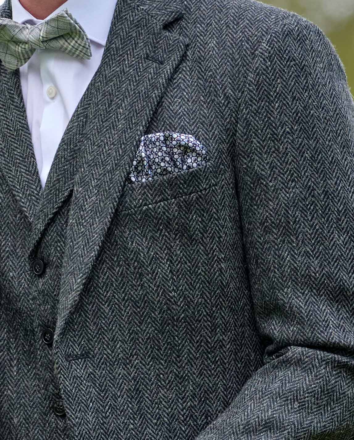 Harris Tweed colbert "London" in anthra Herringbone - Wellington of Bilmore