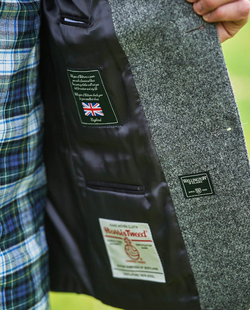 Harris Tweed Sakko "London" in anthra melange - Wellington of Bilmore