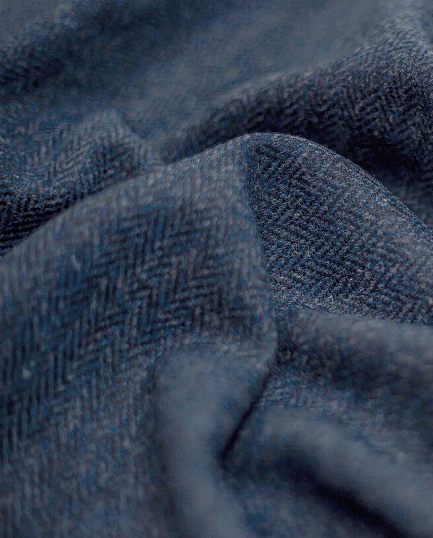 Harris Tweed colbert "London" in blue herringbone - Wellington of Bilmore