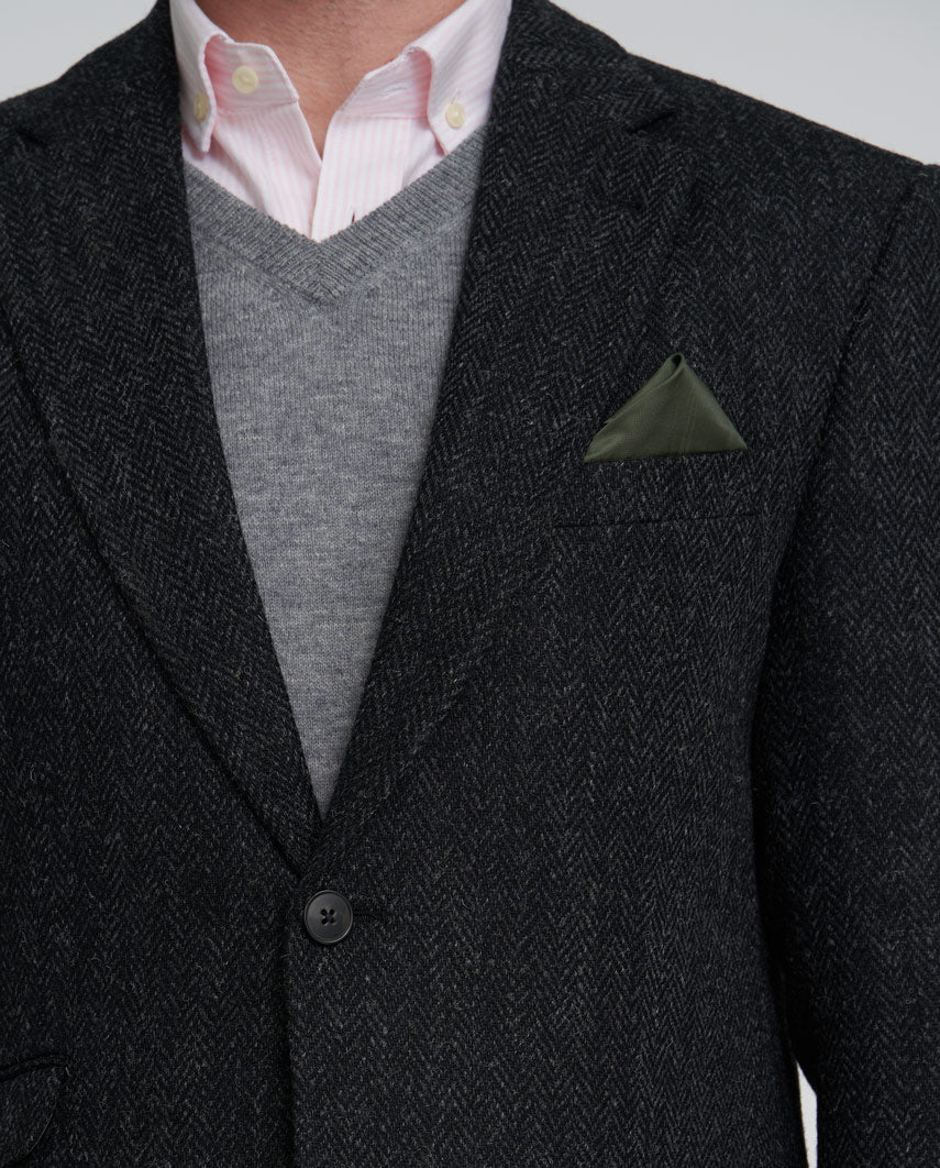 Harris Tweed colbert "London" in charcoal - Wellington of Bilmore