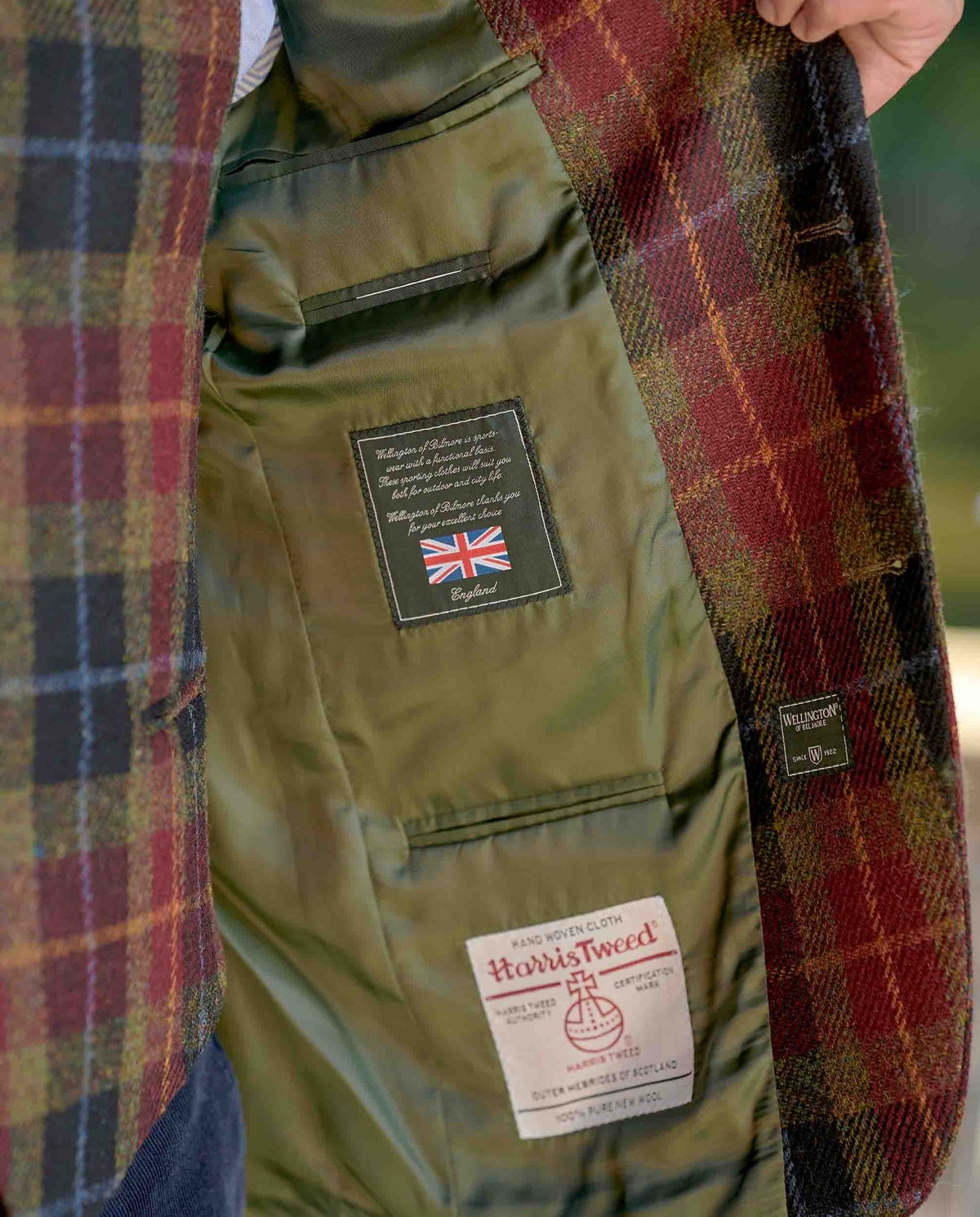 Harris Tweed colbert "London" in Check of Island, productkaart