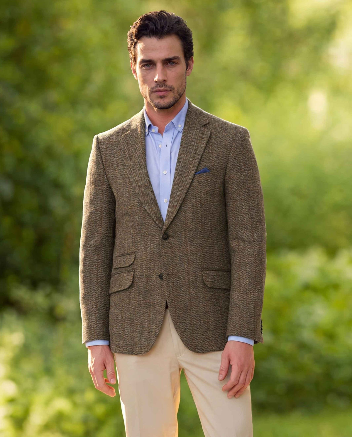 Harris Tweed colbert "London" in evergreen, productkaart