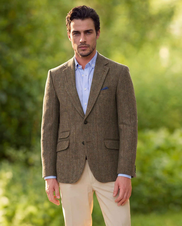 Harris Tweed colbert "London" in evergreen