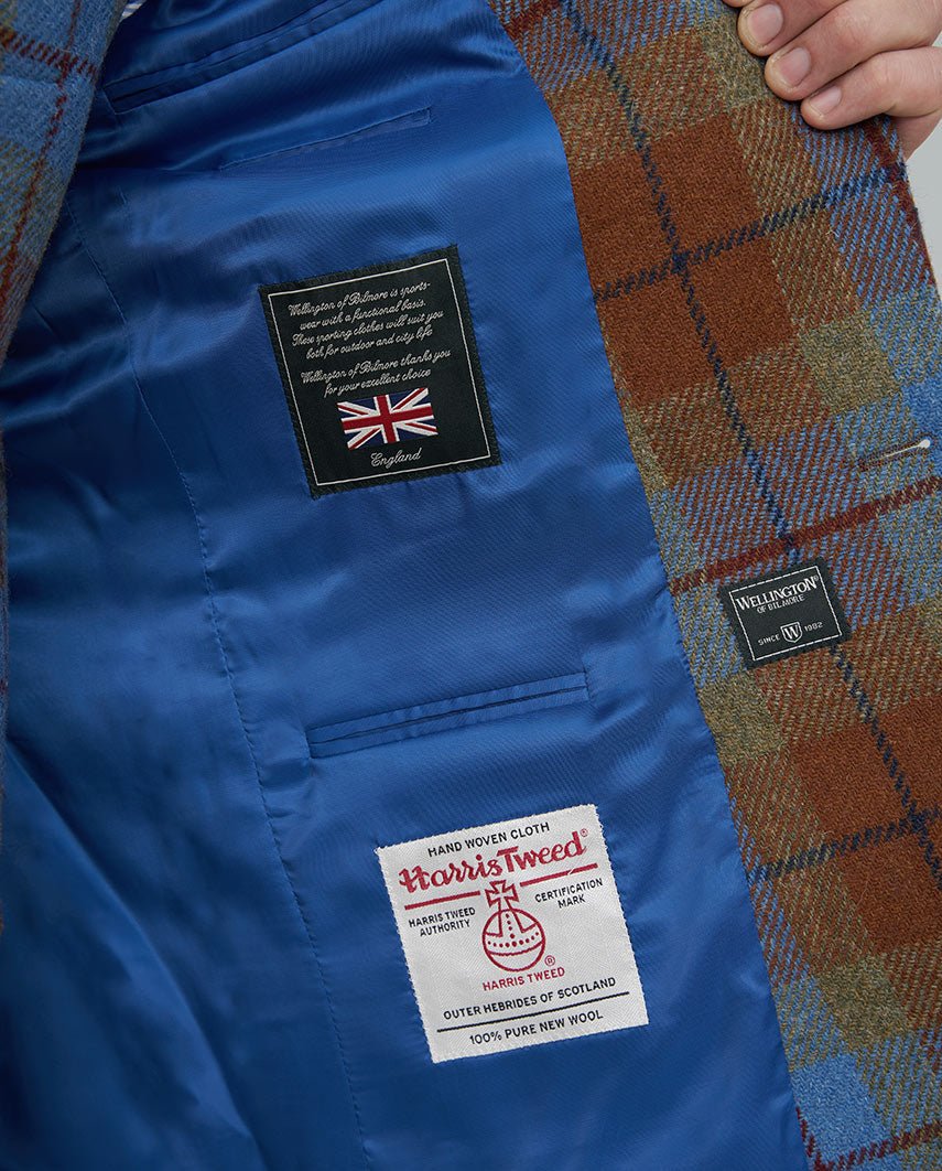 Harris Tweed Sakko ''London'' in Gold Tartan - Wellington of Bilmore