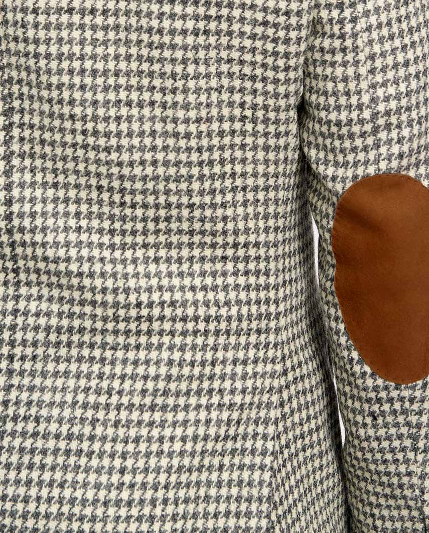 Harris Tweed Sakko ''London'' in grey - cream houndstooth - Wellington of Bilmore