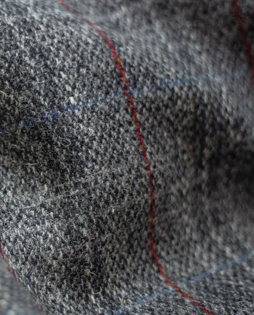 Harris Tweed colbert "London" in grey-red-blue Overcheck, productkaart