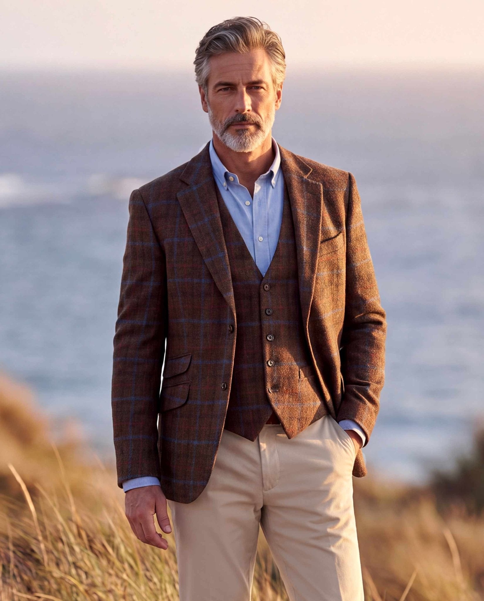 Harris Tweed Sakko ''London'' in Lord's Overcheck - Wellington of Bilmore