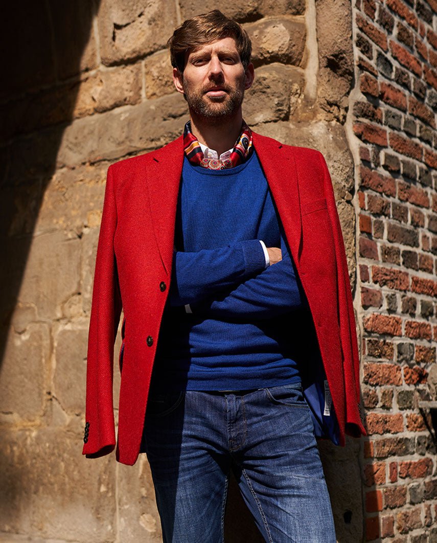 Harris Tweed colbert "London" in red Twill, productkaart