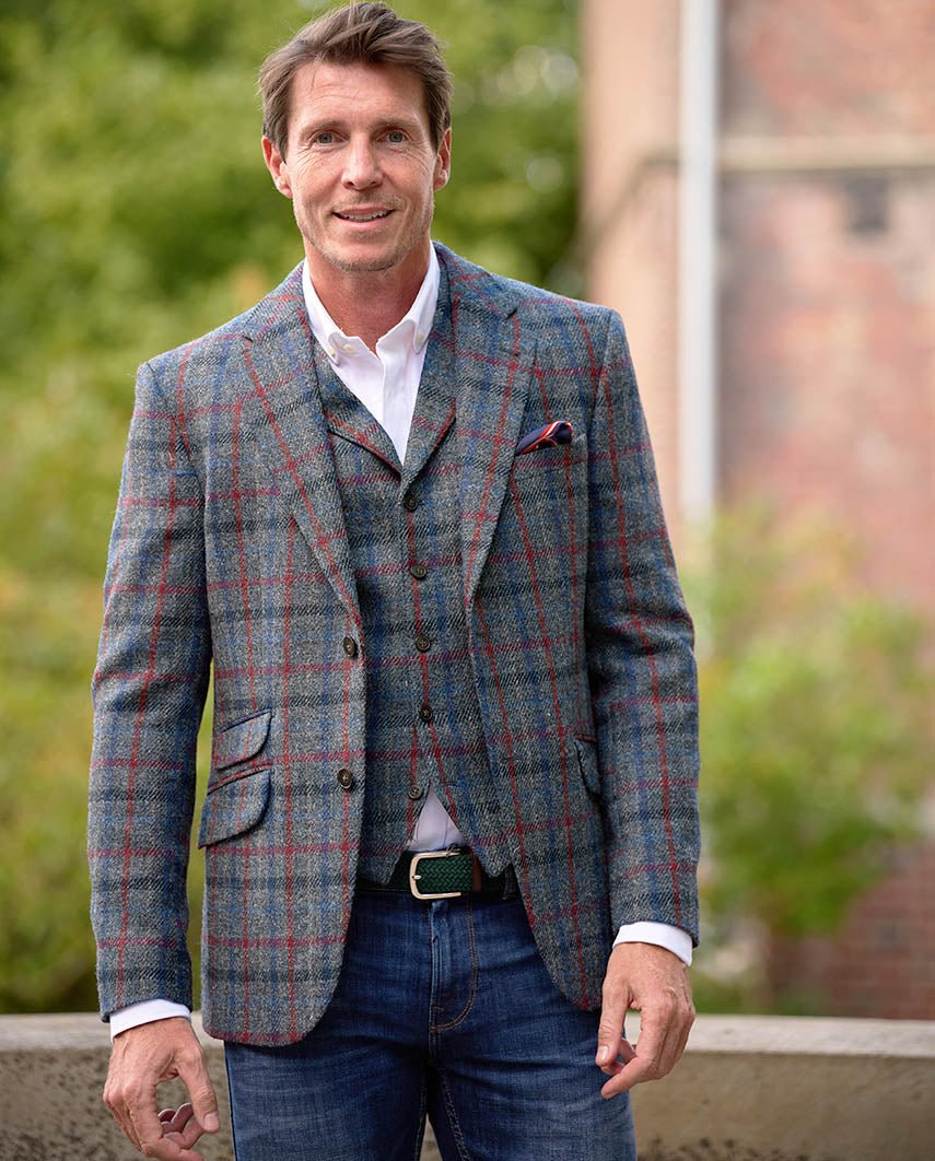 Harris Tweed Sakko ''London'' in royal check - Wellington of Bilmore