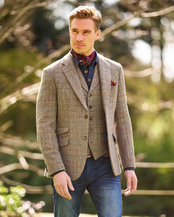 Harris Tweed colbert "London" in Walnut Check