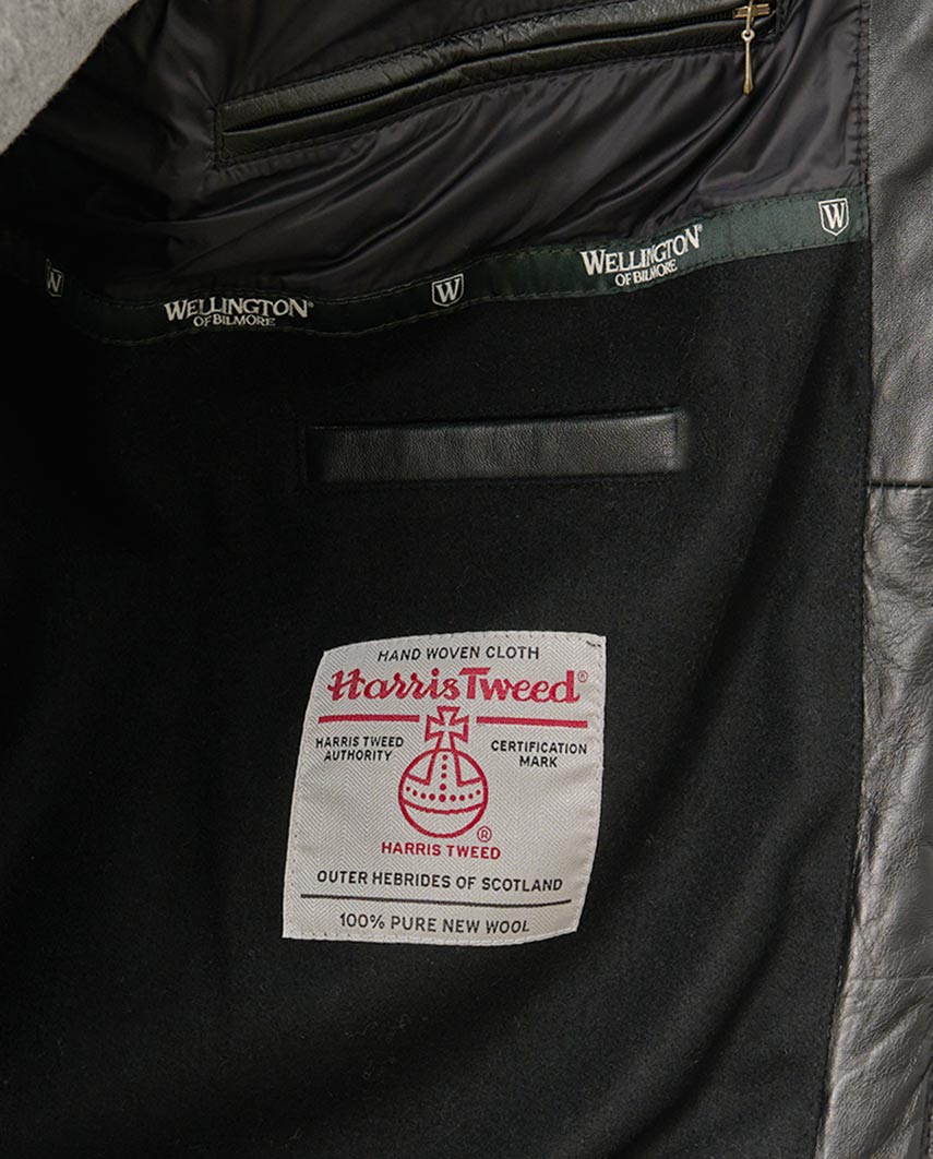 Harris Tweed Steppweste Herren – Levi Vest in Anthra Herringbone - Wellington of Bilmore