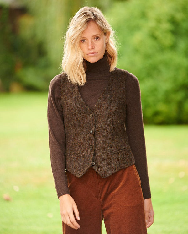Harris Tweed gilet "Lea" in multicolor