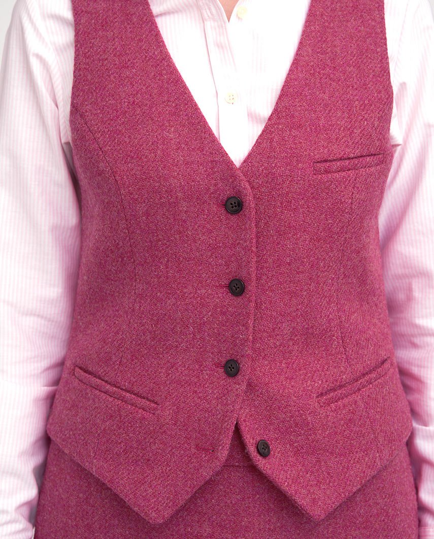 Harris Tweed gilet "Lea" in pink - Wellington of Bilmore
