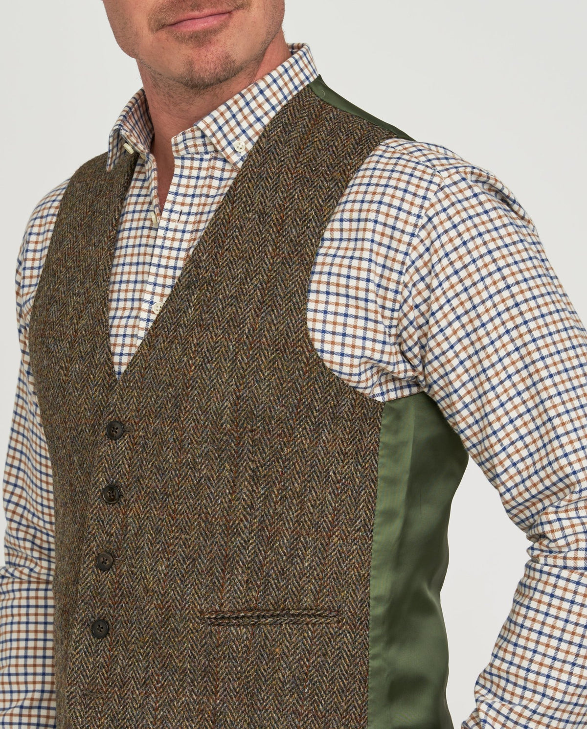 Harris Tweed Weste ''Tailor'' in evergreen - Wellington of Bilmore