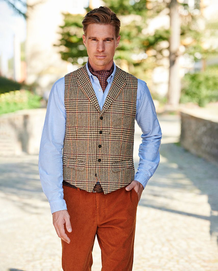 Harris Tweed Weste ''Wales'' im scottish Check - Wellington of Bilmore