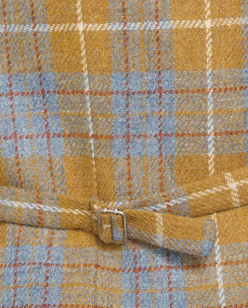 Harris Tweed Weste "Wales" in amber check - Wellington of Bilmore