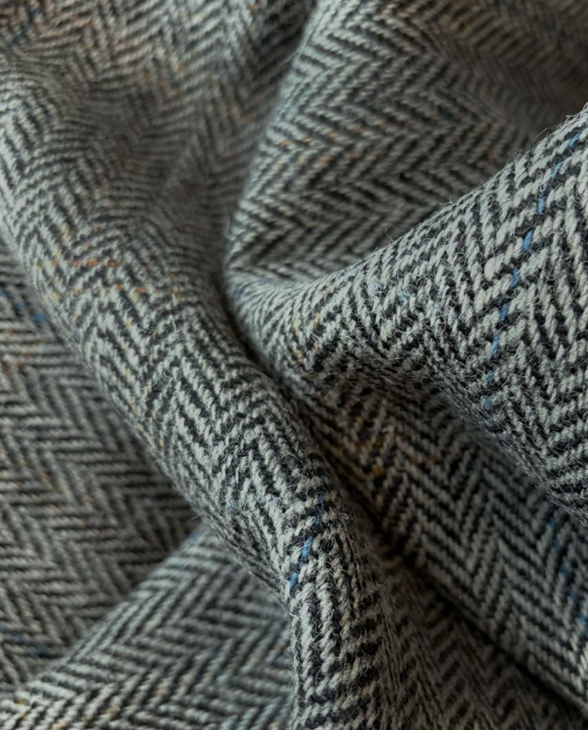 Harris Tweed Weste ''Wales'' in grey herringbone - Wellington of Bilmore