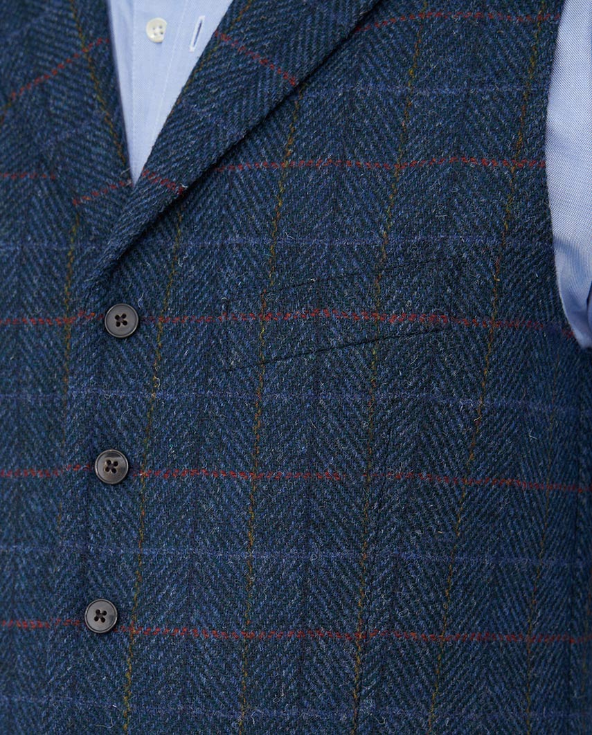 Harris Tweed Weste "Wales" in royal navy tweed - Wellington of Bilmore