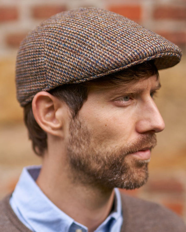 Henry Cap - Harris Tweed flatcap in kleurrijke pied-de-poule
