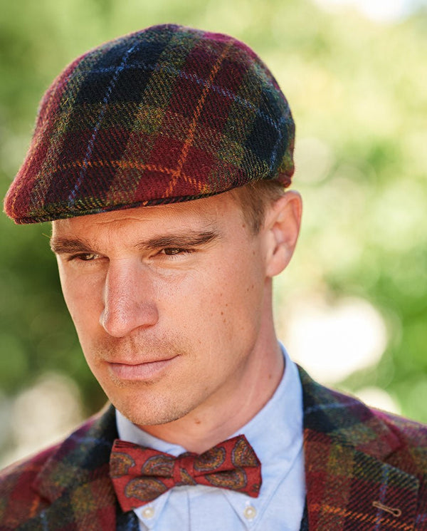 Henry Cap - Harris Tweed flatcap in Check of Island