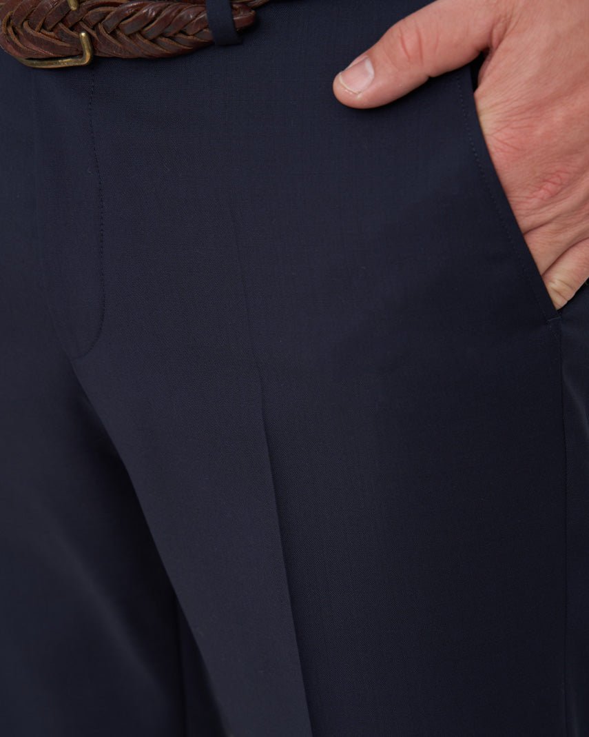 Herren-Chino ,,Mr. Miller MF Suit'' in navy aus feiner Super-100’s-Schurwolle - Wellington of Bilmore