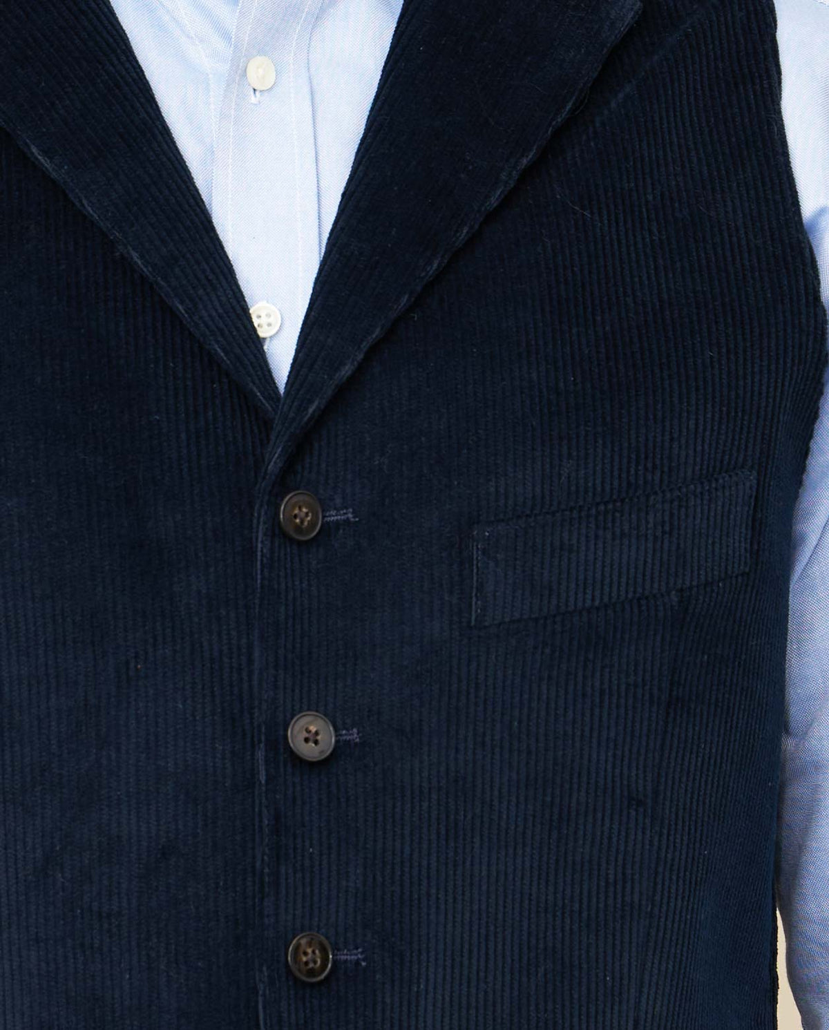 Heren ribfluwelen gilet "Wales" in navy - Wellington of Bilmore
