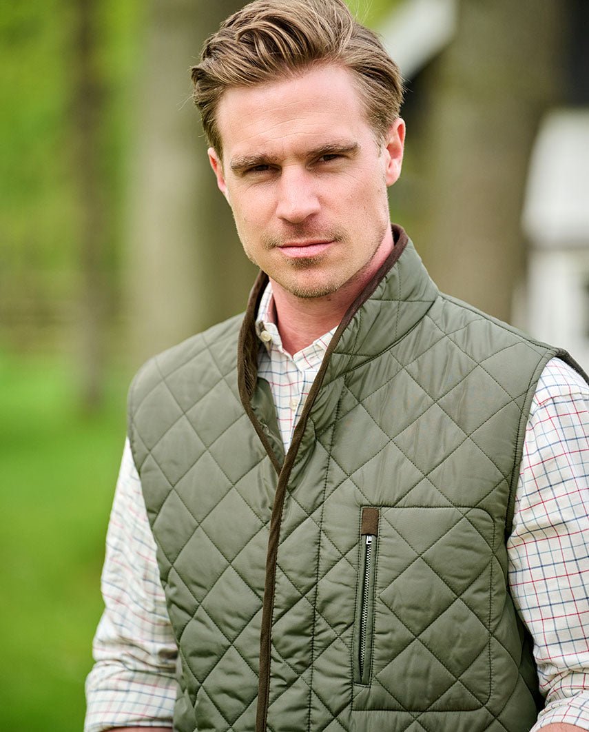 Herren Steppweste ''Charles'' in oliv - Wellington of Bilmore