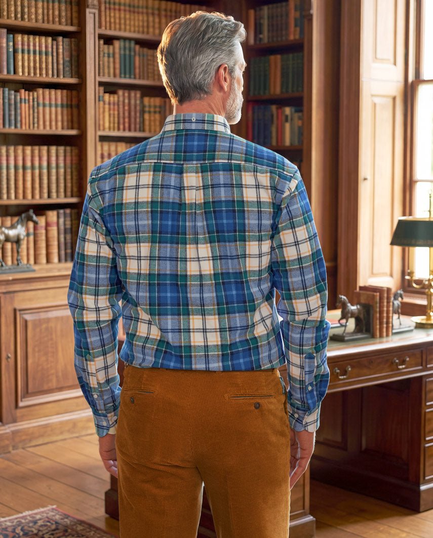 Herrenhemd ‚,Steward'‘ mit Button-Down-Kragen – flanell check - Wellington of Bilmore
