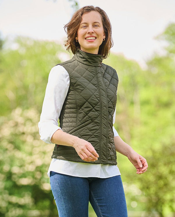 Sportieve dames bodywarmer "Lily" in olijfgroen