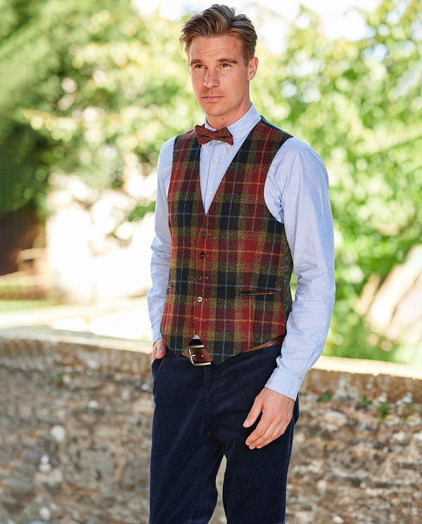 Tailor - chic gilet van origineel Harris Tweed in Check of Island